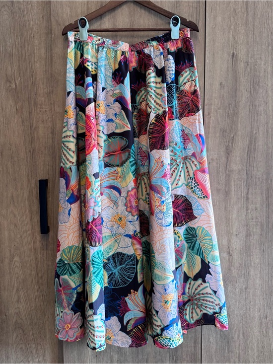 Calypso St. Barth Dresses & Skirts - Calypso St. Barth Floral Maxi Skirt in Black, Pink, Teal and Yellow